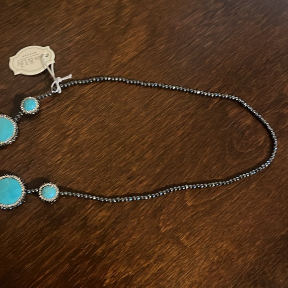 Turquoise Beaded Necklace “Iris & Lily” New - Picture 3 of 3
